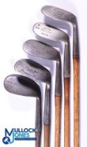5x Assorted Niblicks and Mashie Niblick - incl' Logans Genii model by Gibson of Kinghorn, Cannon