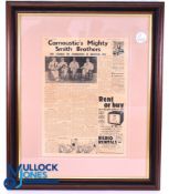 Carnoustie's Mighty Smith Brothers, 2 framed newspaper reproduction prints of the brothers'