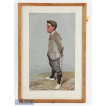 Original Vanity Fair coloured Golfing Lithograph titled Hoylake (Harold Hilton) by Spy