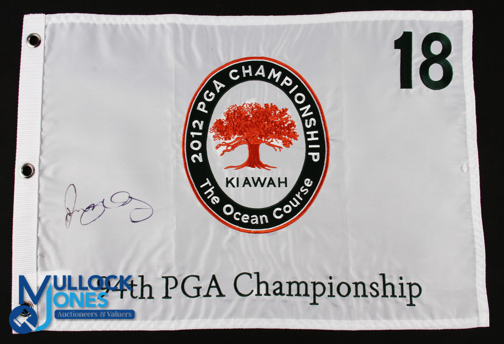 Rory McIlroy 2012 PGA Championship Champion Signed 18th Pin flag - white embroidered pin flag played