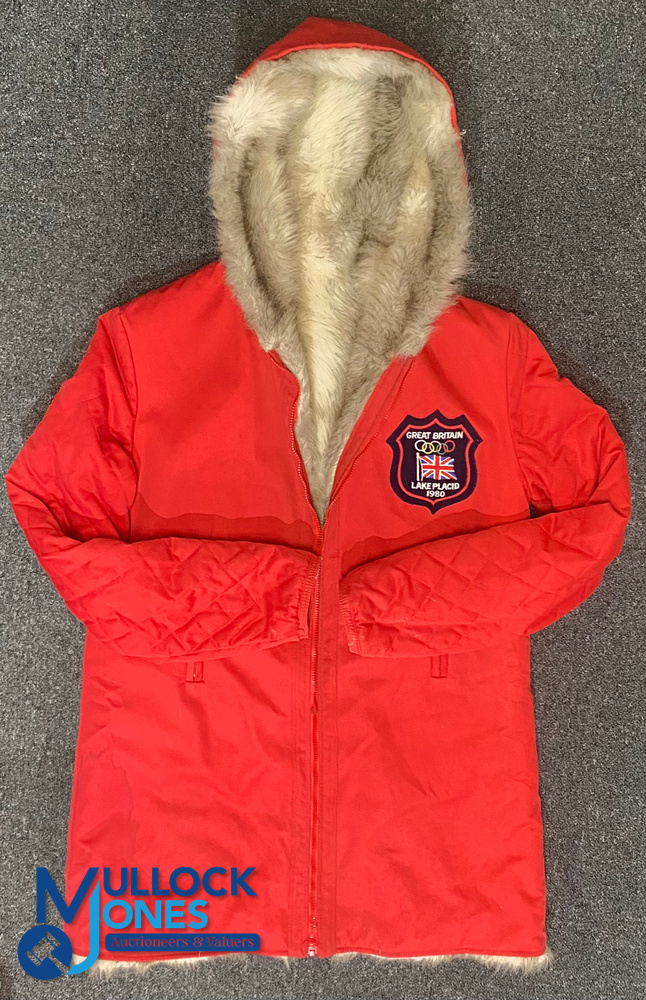 1980 British Olympic Teram Lake Placid Winter Olympic Parker Coat Jacket - with British Olympic