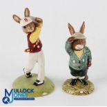 2x Royal Doulton 'Bunnykins' Golfing Figures - 1984 "Bogey Bunnykins" figure with Royal Doulton