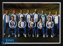 2014 Ryder Cup Gleneagles European Team Signed Press Photograph - signed the Paul McGinley (Capt)