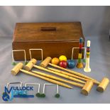 Table Parlour Croquet set in wooden box, well-made set, but no makers name