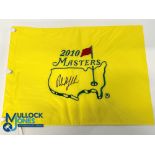 Phil Mickelson 2010 Masters Golf Champion Signed Pin Flag - official souvenir embroidered pin flag