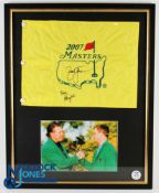 Zach Johnson 2007 Masters Golf Champion Signed Display - comprising official souvenir embroidered