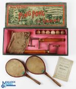 Period J Jaques Ping Pong/Gossima Table Tennis Set - all complete in original box with a trademark