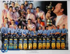 2006 Ryder Cup K Club European Team Signed Official Photograph Collage signed by 6 players -