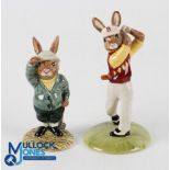 2x Royal Doulton 'Bunnykins' Golfing Figures - 1984 "Bogey Bunnykins" figure with Royal Doulton