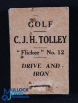 C J H Tolley - Original "Golf Flicker Book No.12" titled Drive and Iron - some very slight staple