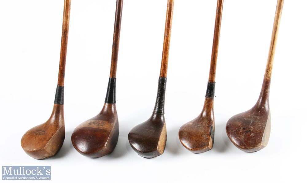 5x Various socket head woods to incl W B Smith large head driver, another stamped J W Gaudin large - Image 2 of 2