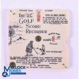 Early 20thc "The UC" Golf Score Recorder - neat pocket size hand scorer with notched wheel, made