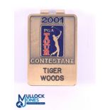 Rare Tiger Woods 2001 PGA Tour Contestant Enamel Money Clip - with Tiger Woods completing his