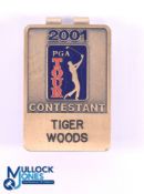 Rare Tiger Woods 2001 PGA Tour Contestant Enamel Money Clip - with Tiger Woods completing his