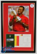 Tiger Woods 2006 Royal Liverpool Open Golf Champion Signed Display comprising signed 2006 Open