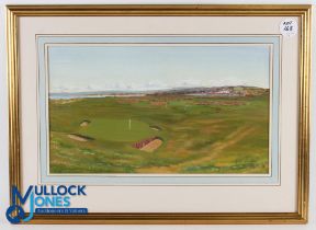 Bill Waugh - Westward Ho! Golf Links original watercolour signed and dated '82 comprising a view