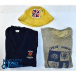 Three items of clothing possibly worn by a contestant - A 1974 Commonwealth Games Hat, a c1970s