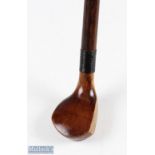 Fine Sunday Golfing Walking Stick with socket head wood handle with lead central back weight,