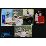Ian Poulter Signed Winners Golf Press Photographs (5) to incl Volvo World Match Play Championship,