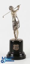 1930s Fishwick Hall Golf Club Large Ladies Golfing Trophy - depicting a Lady Golfer in the full