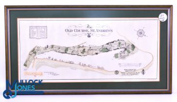 1958 St Andrews Old Golf Course Map with a signed Bobby Jones Jr - Robert T Jones - autograph