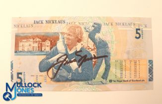 Autograph - Jack Nicklaus Signed Royal Bank of Scotland £5 Banknote - depicting Jack Nicklaus