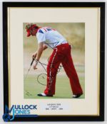 Ian Poulter 2006 Hoylake Open Golf Championship signed display - playing the 13th Hole wearing a