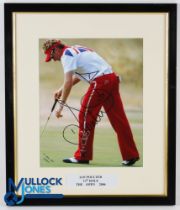 Ian Poulter 2006 Hoylake Open Golf Championship signed display - playing the 13th Hole wearing a