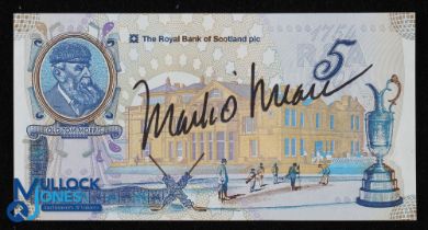 2004 R & A 25th Golf Anniversary Mark O'Meara Signed £5 Royal Bank of Scotland Banknote, Serial