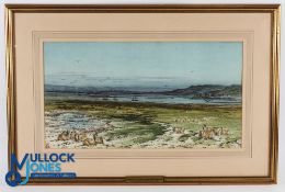 Henry Sandacock RA (b.1833-d.1914) - original watercolour showing Sheep on The Links at Westward Ho!