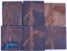 Interesting Collection of Scottish Club Makers Irons Advertising Copper Printing Block Plates (6)
