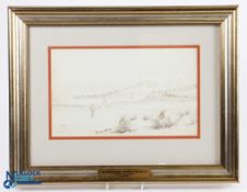 Hopkins, Francis Powell (1830-1913) original watercolour golfing sketch "Lost Ball Westward Ho!"