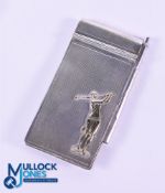 1935 Ladies Golfing Silver Note Pad c/w silver hallmarked propelling pencil - featuring an