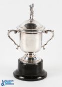 1993 Royal Jersey Players Championship Winners Silver Plated Trophy - c/w removable lid mounted with