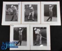 5 Ben Hogan Golf Photographs, ready to frame, unused black and white golf photos - size #28cm x 36cm