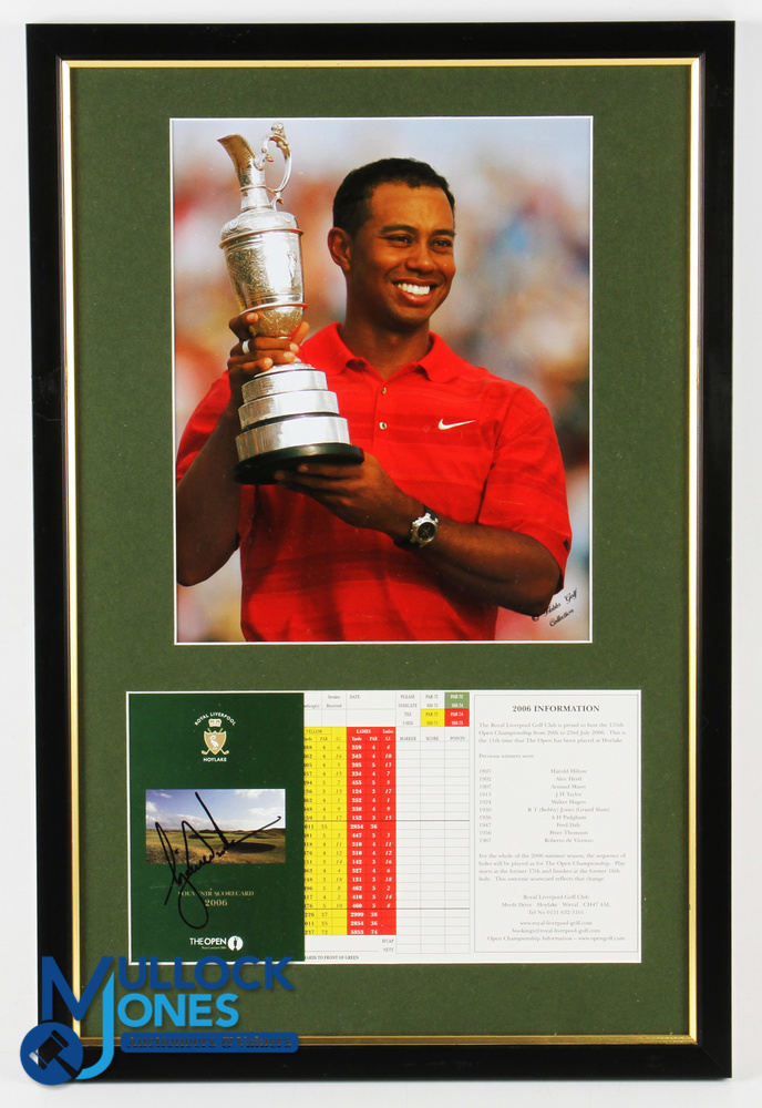 Tiger Woods 2006 Royal Liverpool Open Golf Champion Signed Display - to incl signed 2006 official