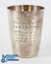 1906 S&D Golf Club Whitsuntide Meeting 1st Team Silver Beaker Mug - half pint engraved with Club and