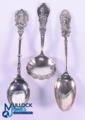 Interesting Collection of Silver Golfing Teaspoons from 1900 onwards (3) - each finial featuring