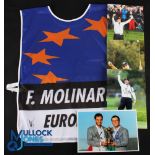 Francesco & Eduardo Molinari 2010 Ryder Cup European Team Players Signed Caddie's Bib and