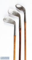 Nipper Dundee round back short blade driving iron together with a D&W Auchterlonie made by R