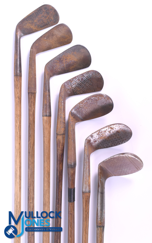 7x Assorted irons - incl' PH Boomer round head niblick showing the spur mark, Spalding Hammer - Image 2 of 2