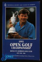 1993 Royal St George's Open Golf Champion Multiple Signed Programme - to incl 8x major winners to