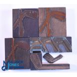 Interesting Collection of Various Scottish Clubmakers Irons Advertising Copper Printing Block Plates