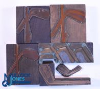 Interesting Collection of Various Scottish Clubmakers Irons Advertising Copper Printing Block Plates