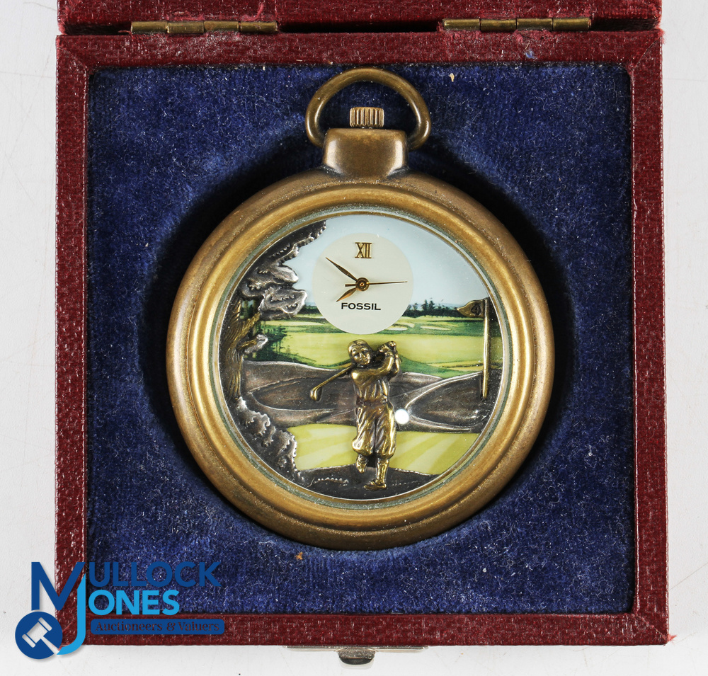 Fossil Golf ltd ed Pocket Watch LE 9470, a RT Rigby Taylor original golf watch in case, looking - Image 2 of 2