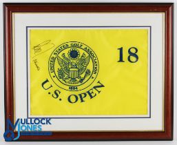 Lee Trevino 1971 US Open Golf Champion Signed 18th Pin Flag - played at Merion Golf Club winning