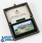 Tony Jacklin Royal Lytham & St Annes Golf Club 1969 Open Champion Gift - silver and enamel hinged