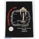 1999 Cricket World Cup Lords Final, framed commemorative T-Shirt, official World Cup merchandise