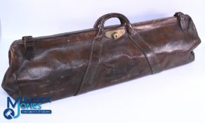 Cricket - Players Period Leather Cricket Bag c/w the original leather carrying handles, good sound