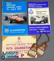 1967 & 1969 Motor Sport F1 British Grand Prix Silverstone Programmes - the 1967 comes with 2 pits